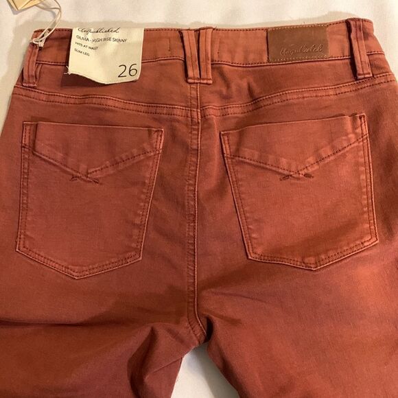 Unpublished size 26 Olivia Dash high-rise skinny chestnut color jeans - Picture 2 of 8
